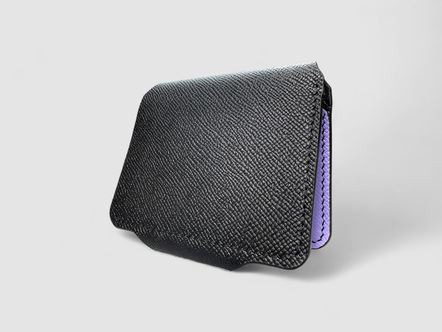 Lavender Noir Snap Button Leather Wallet