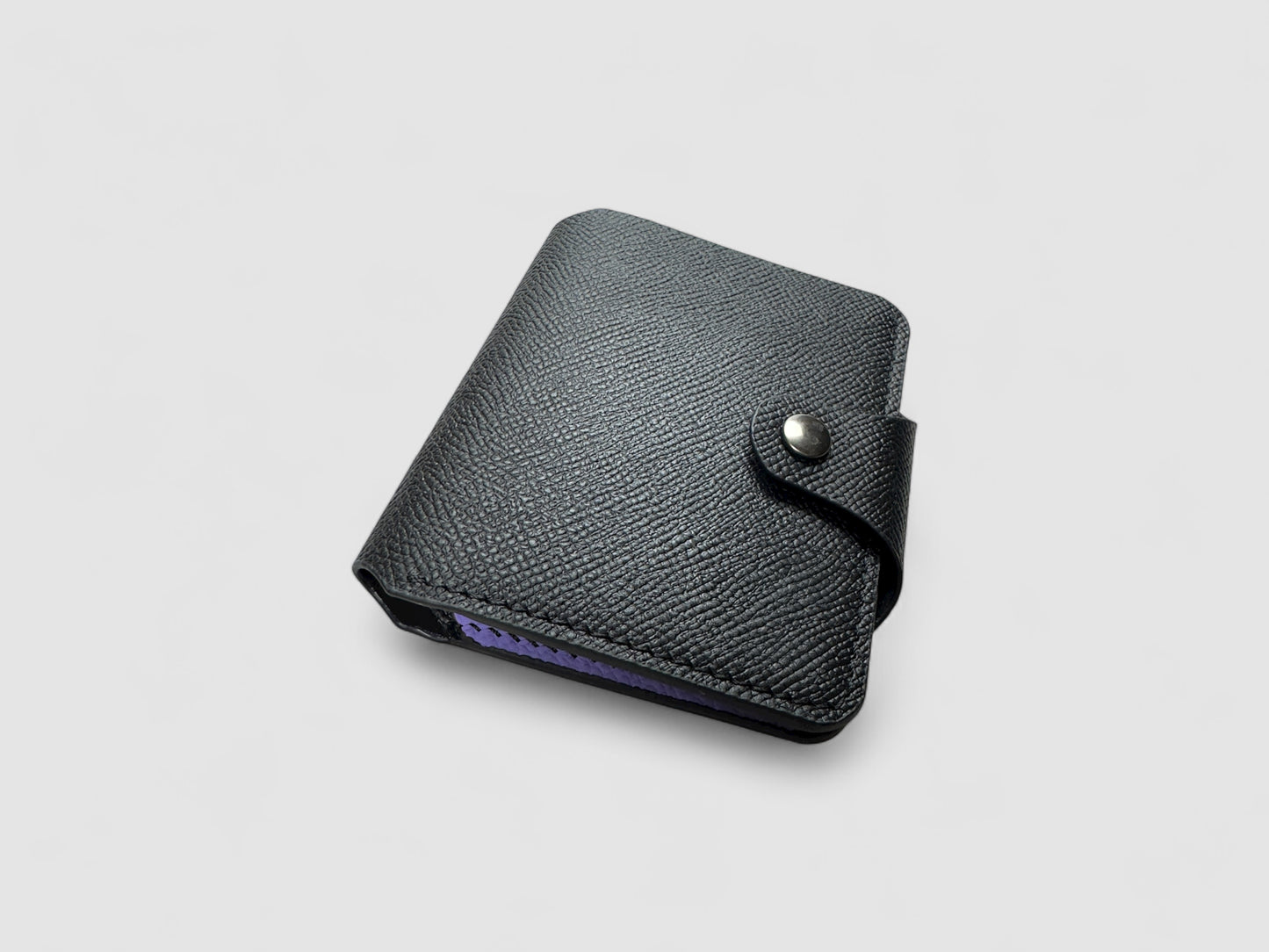 Lavender Noir Snap Button Leather Wallet