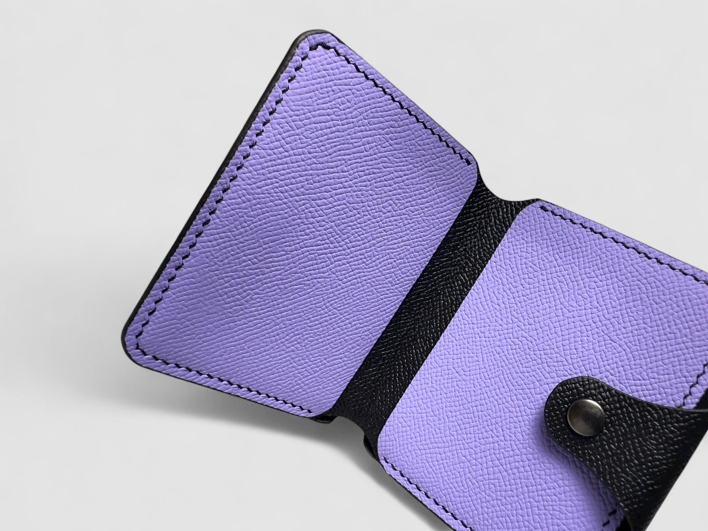 Lavender Noir Snap Button Leather Wallet