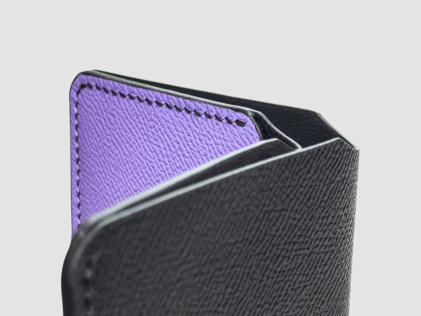 Lavender Noir Snap Button Leather Wallet