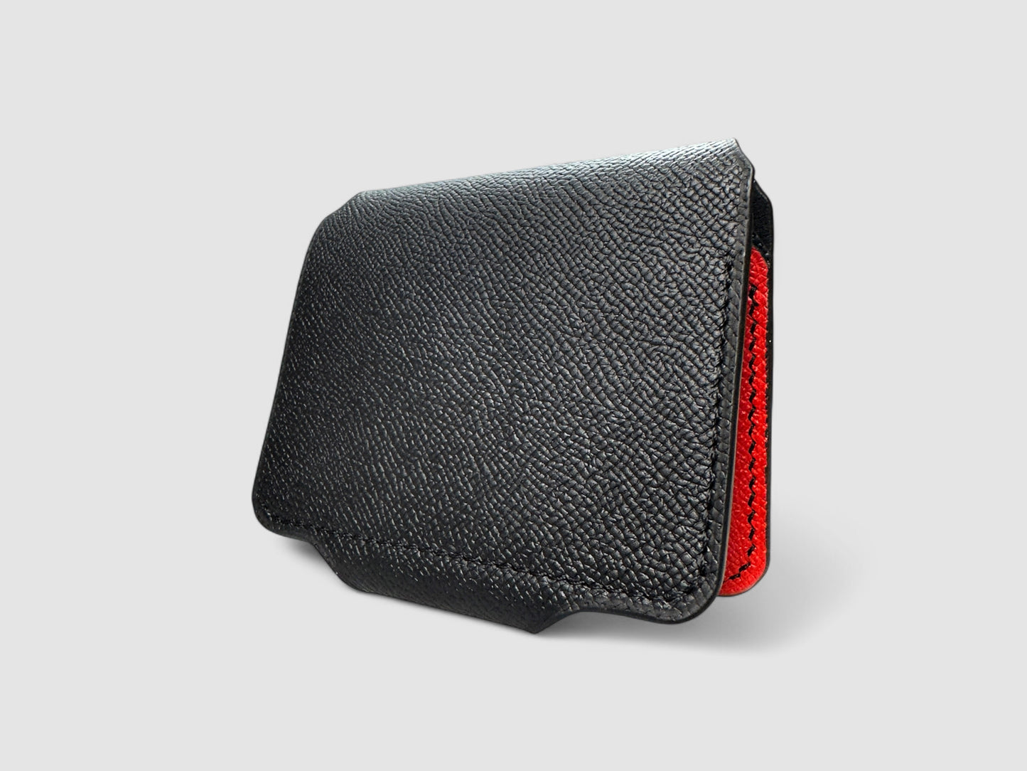 Crimson Noir Snap Button Leather Wallet