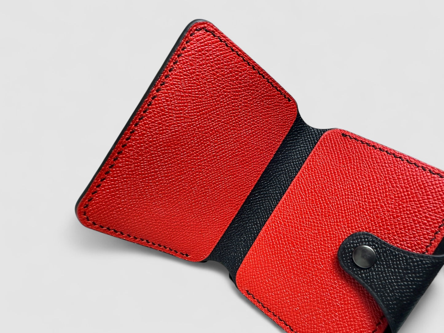 Crimson Noir Snap Button Leather Wallet