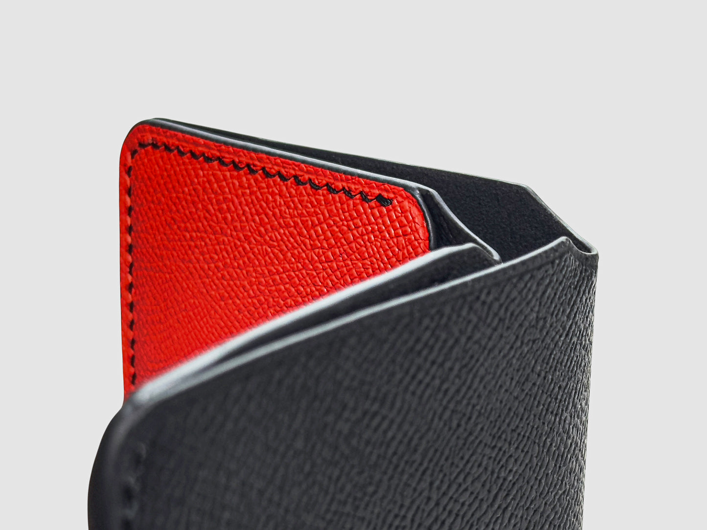 Crimson Noir Snap Button Leather Wallet