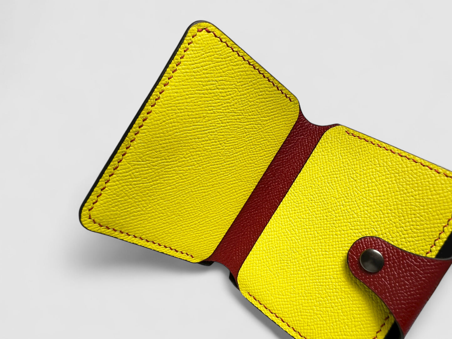 Bordeaux Sun Snap Button Leather Wallet