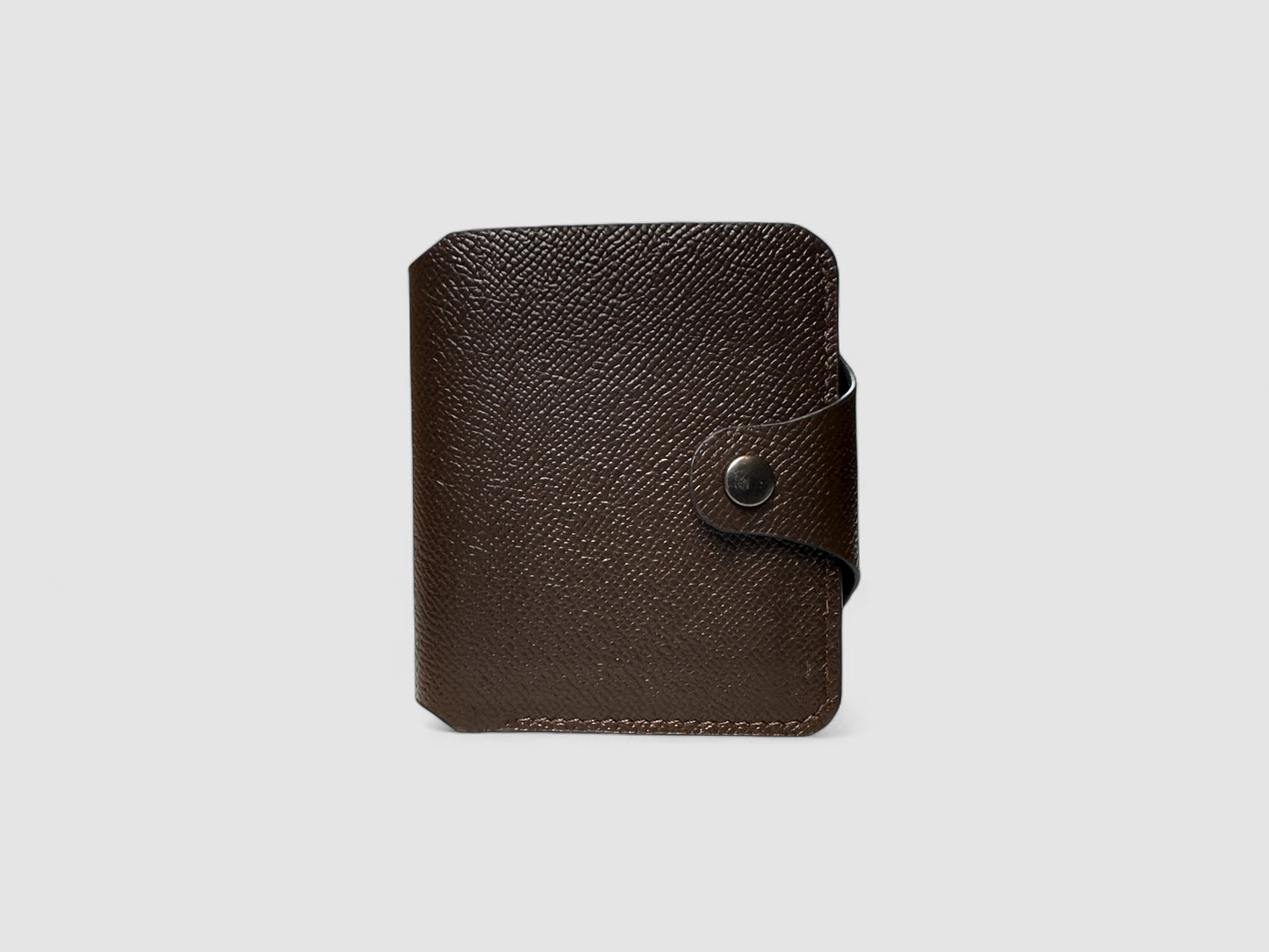 Mocha Rose Snap Button Leather Wallet