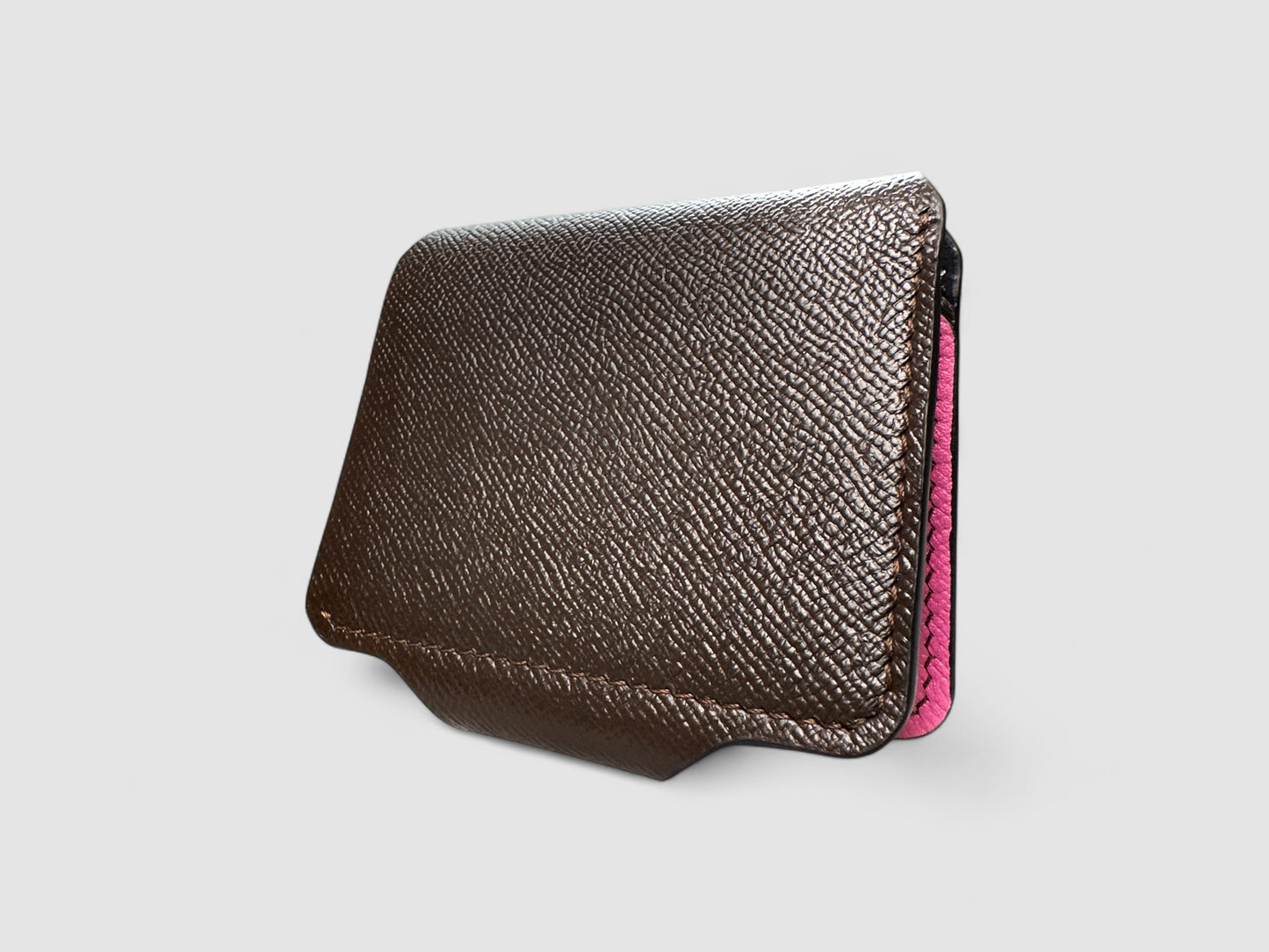 Mocha Rose Snap Button Leather Wallet