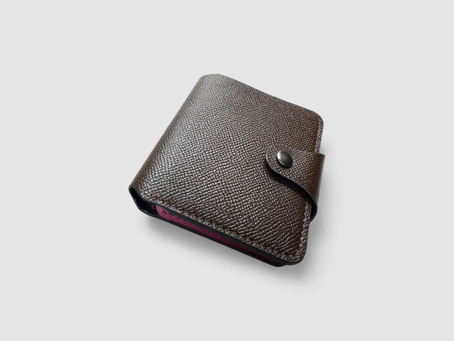 Mocha Rose Snap Button Leather Wallet