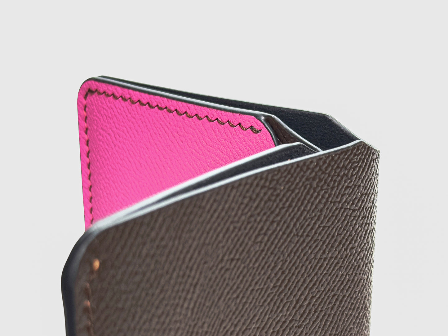 Mocha Rose Snap Button Leather Wallet
