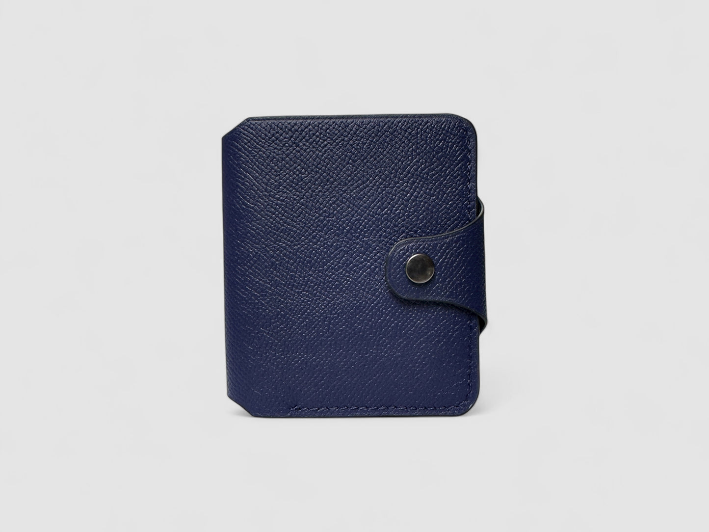 Navy Crimson Snap Button Leather Wallet