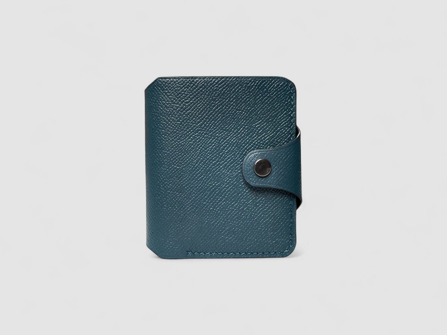 Teal Neon Snap Button Leather Wallet