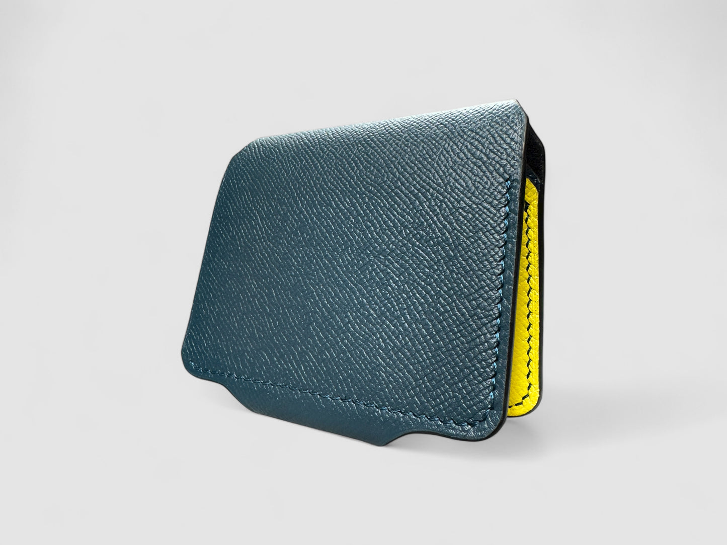 Teal Sun Snap Button Leather Wallet