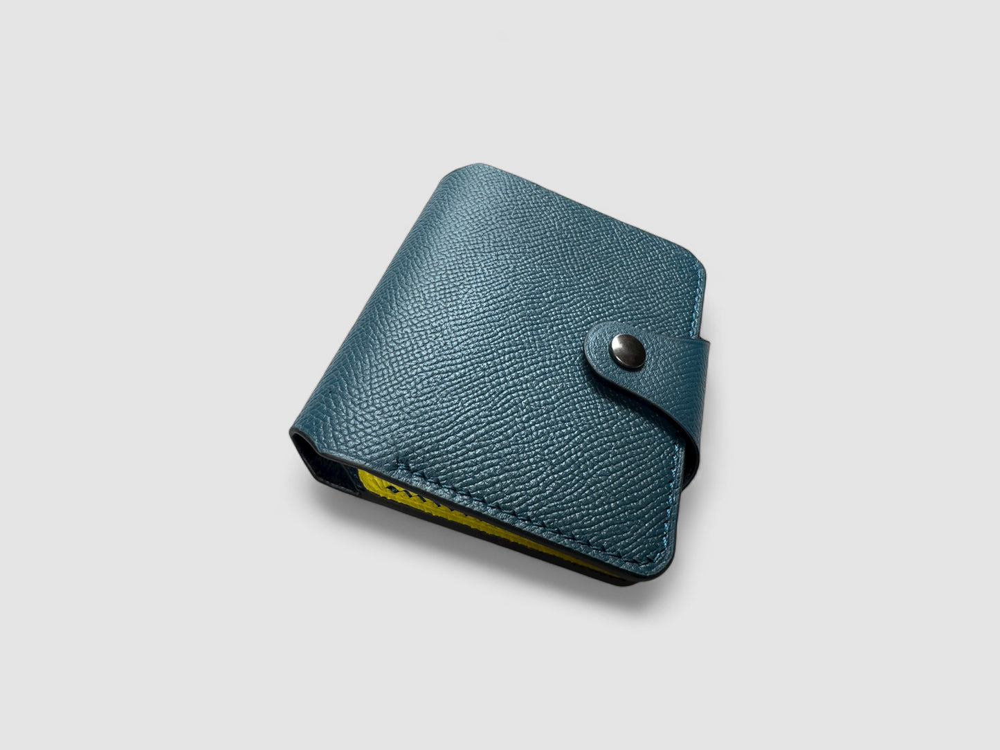 Teal Sun Snap Button Leather Wallet