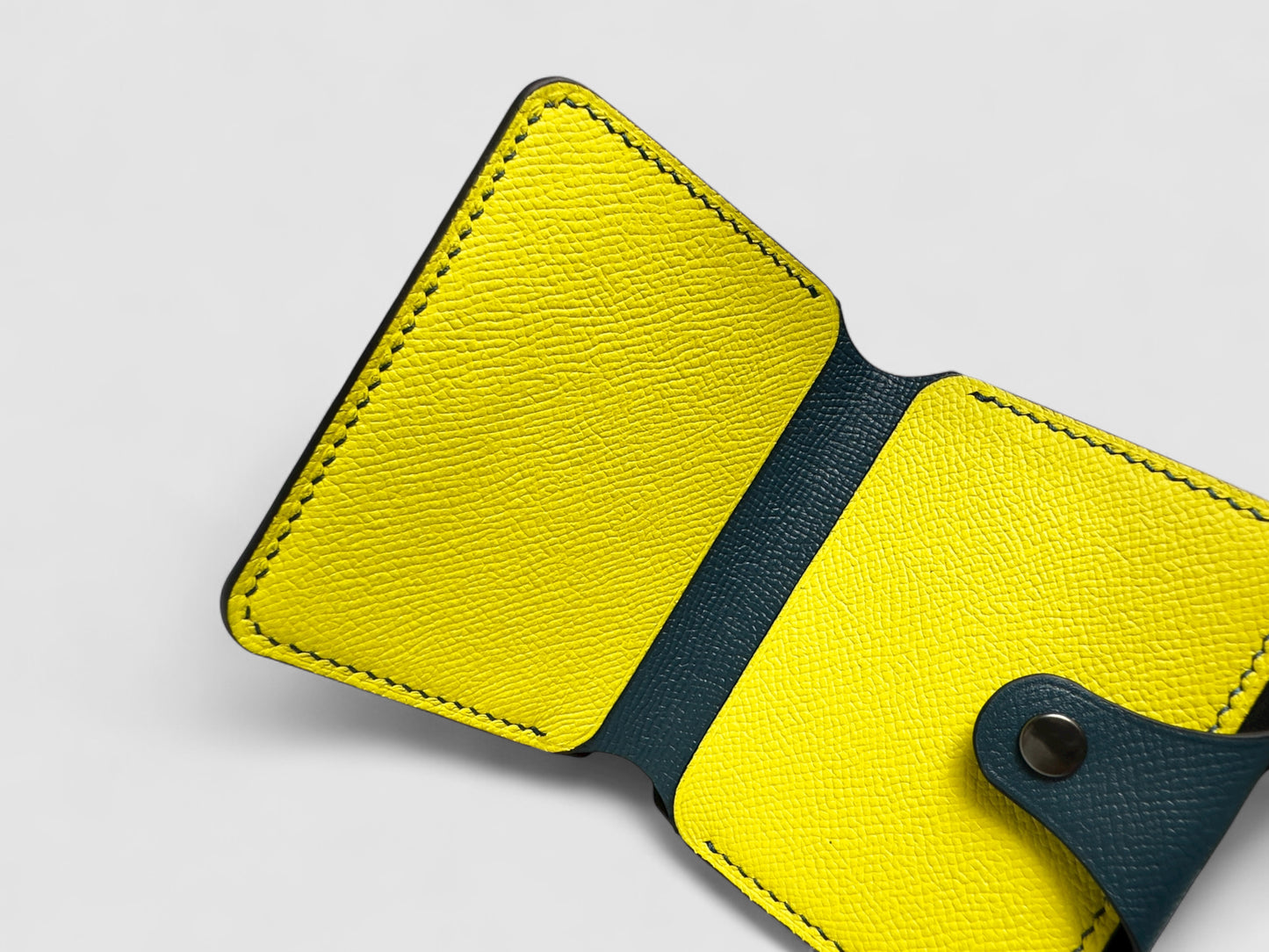 Teal Sun Snap Button Leather Wallet