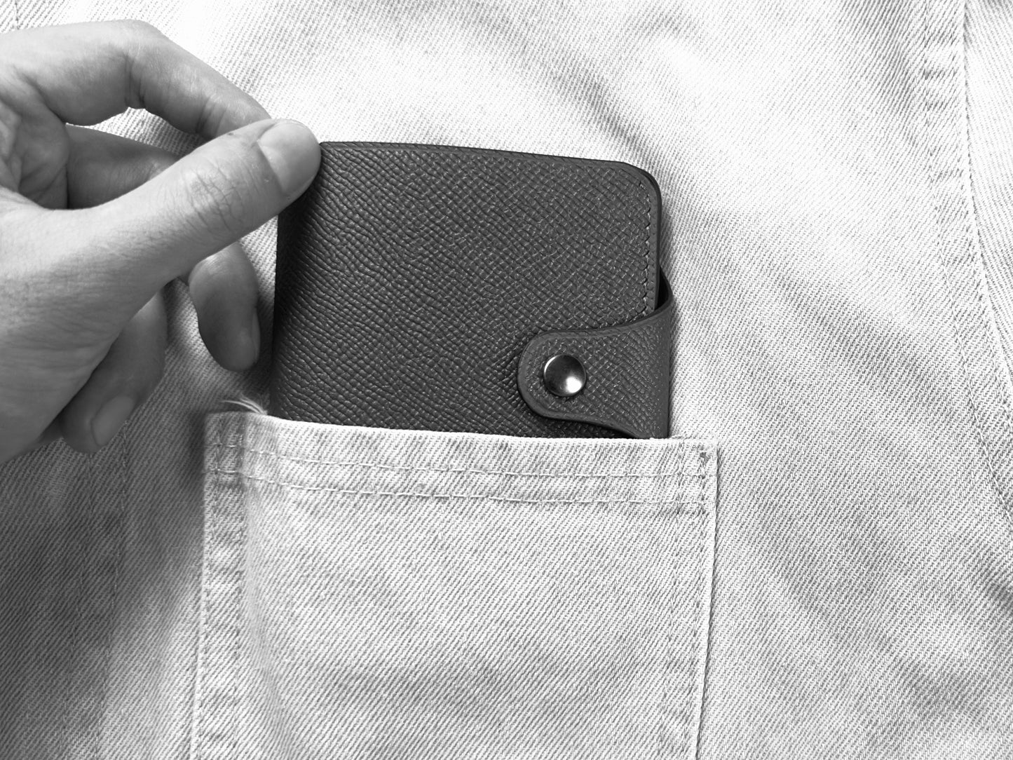 Midnight Rose Snap Button Leather Wallet