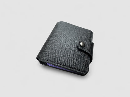 Lavender Noir Snap Button Leather Wallet