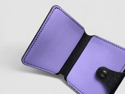 Lavender Noir Snap Button Leather Wallet