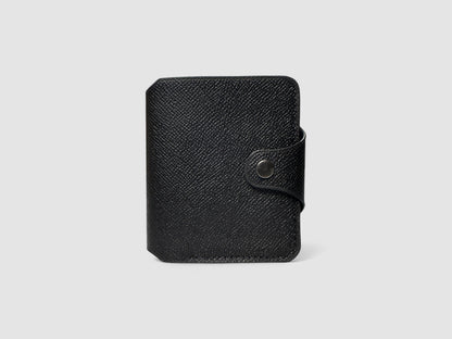Crimson Noir Snap Button Leather Wallet
