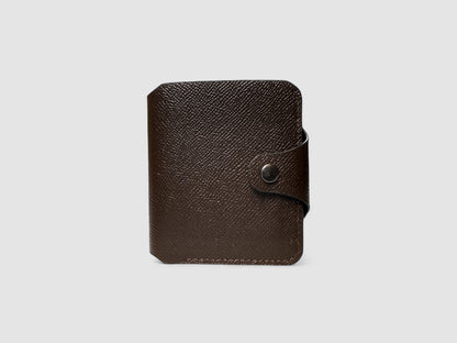 Neon Olive Snap Button Leather Wallet