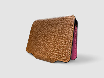 Blush Caramel Snap Button Leather Wallet