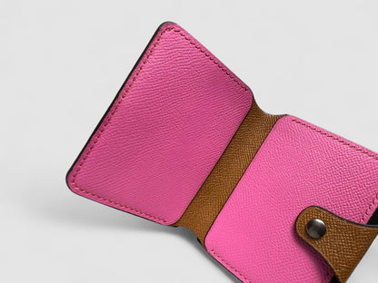 Blush Caramel Snap Button Leather Wallet