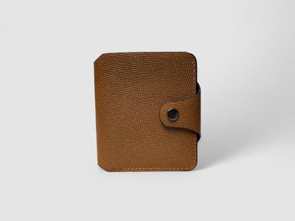 Turquoise Caramel Snap Button Leather Wallet