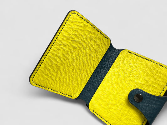Teal Sun Snap Button Leather Wallet
